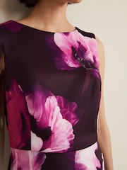 Phase Eight Black Printed Christie Scuba Midi Dress - Image 4 of 5