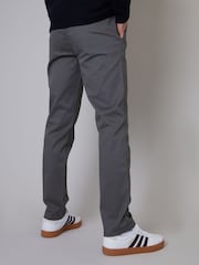 Threadbare Grey Regular Fit Chino Trousers with Stretch - Image 2 of 4