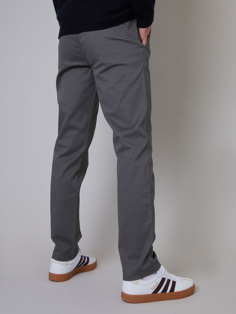 Grau - Threadbare Regular Fit Chino Trousers with Stretch - Bild 2 von 4 Grau - Threadbare Regular Fit Chino Trousers with Stretch - Bild 2 von 4