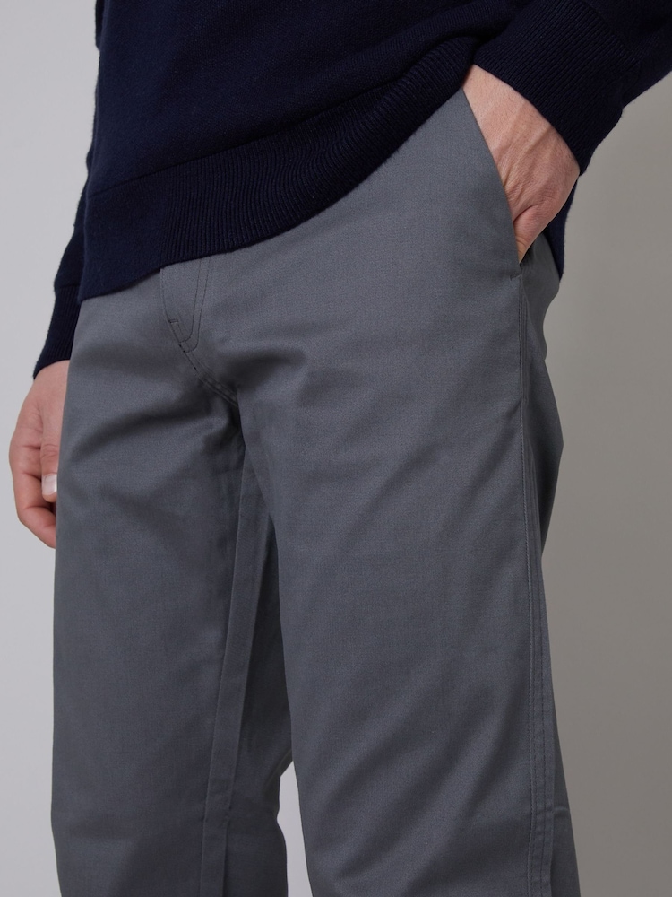 Threadbare Grey Regular Fit Chino Trousers with Stretch - Image 4 of 4