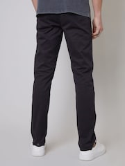 Threadbare Black Cotton Slim Fit Chino Trousers With Stretch - Image 2 of 4