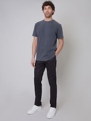 Threadbare Black Cotton Slim Fit Chino Trousers With Stretch - Image 3 of 4