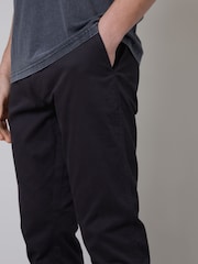 Threadbare Black Cotton Slim Fit Chino Trousers With Stretch - Image 4 of 4