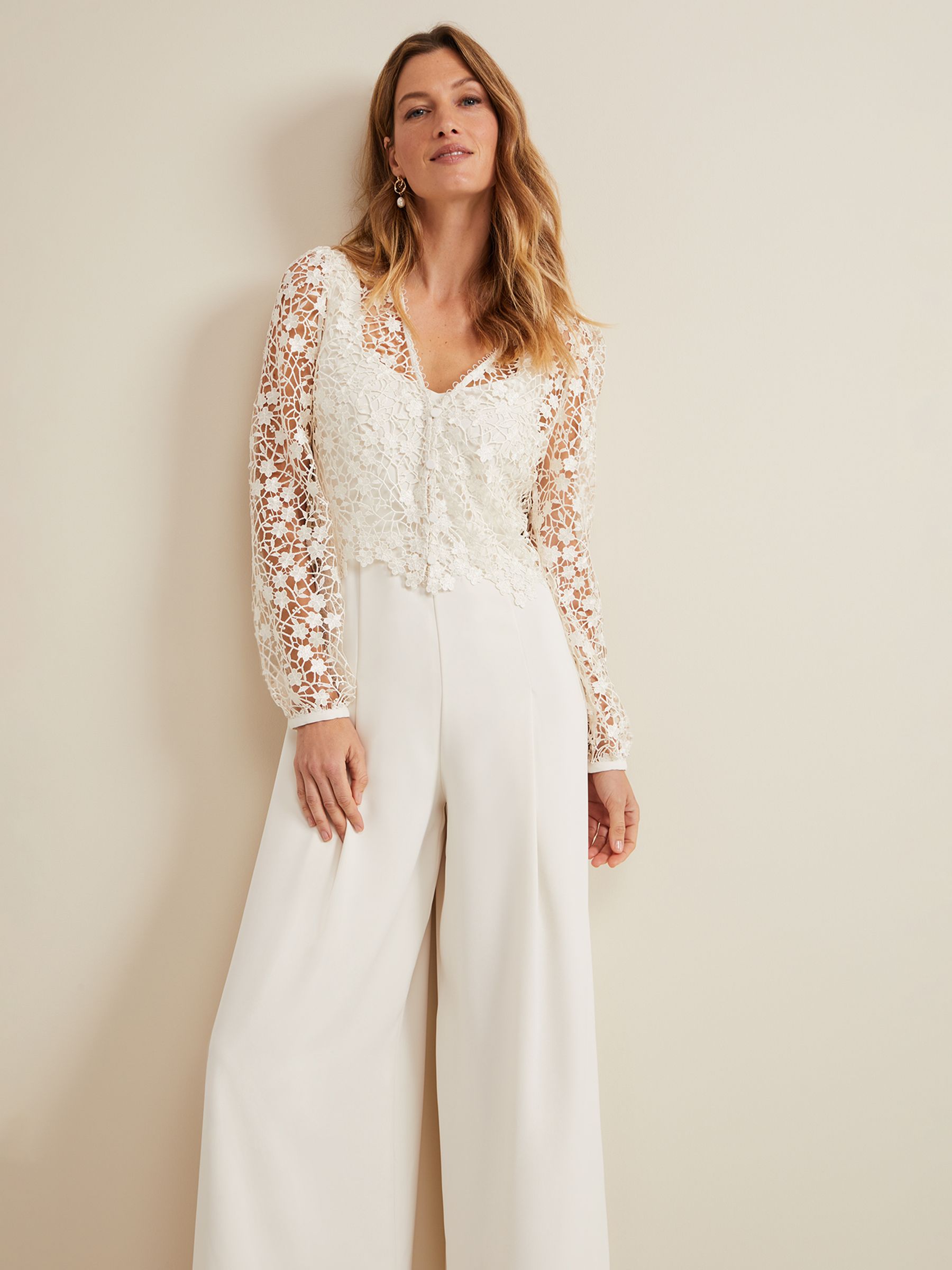 Buy Phase Eight Cream Mariposa Lace Jumpsuit from the Next