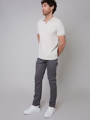 Threadbare Grey Cotton Slim Fit 5 Pocket Chino Trousers With Stretch - Image 3 of 4