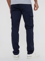 Threadbare Navy Cotton Cargo Pocket Chino Trousers With Stretch - Image 2 of 4