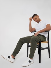 Threadbare Khaki Cotton Jogger Style Cargo Trousers With Stretch - Image 1 of 4