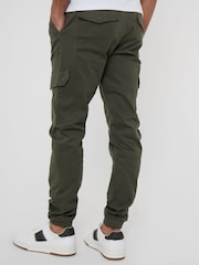 Threadbare Khaki Cotton Jogger Style Cargo Trousers With Stretch - Image 3 of 4