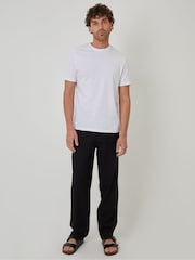 Threadbare Black Linen Blend Trousers - Image 3 of 4