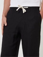 Threadbare Black Linen Blend Trousers - Image 4 of 4