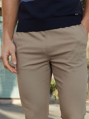 Threadbare Stone Cotton Slim Fit Chino Trousers With Stretch - Image 4 of 4