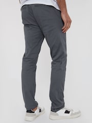 Threadbare Grey Cotton Slim Fit Chino Trousers With Stretch - Image 2 of 4
