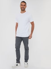 Threadbare Grey Cotton Slim Fit Chino Trousers With Stretch - Image 3 of 4