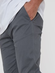 Threadbare Grey Cotton Slim Fit Chino Trousers With Stretch - Image 4 of 4