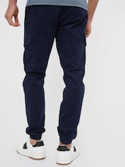 Threadbare Navy Cotton Jogger Style Cargo Trousers With Stretch - Image 2 of 4