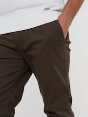 Threadbare Chocolate Cotton Slim Fit Chino Trousers With Stretch - Image 4 of 4