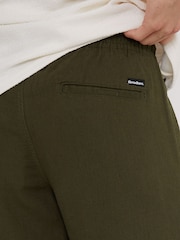 Threadbare Khaki Linen Blend Drawcord Trousers - Image 4 of 4
