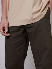 Threadbare Dark Brown Regular Fit Chino Trousers with Stretch - Image 4 of 4