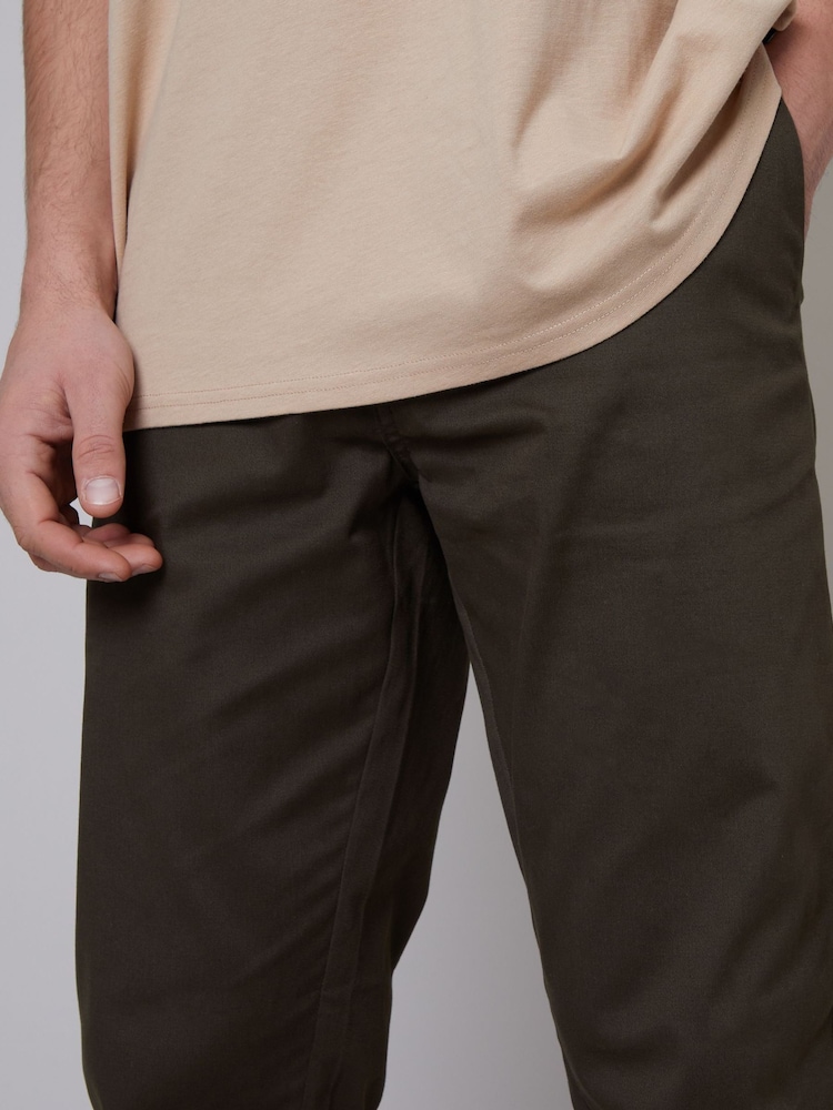 Threadbare Dark Brown Regular Fit Chino Trousers with Stretch - Image 4 of 4