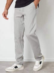 Threadbare Light Grey Linen Blend Trousers - Image 1 of 4