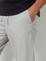 Threadbare Light Grey Linen Blend Trousers - Image 4 of 4