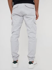 Threadbare Grey Chrome Cotton Jogger Style Cargo Trousers With Stretch - Image 2 of 4