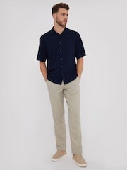 Threadbare Light Stone Linen Blend Drawcord Trousers - Image 3 of 4
