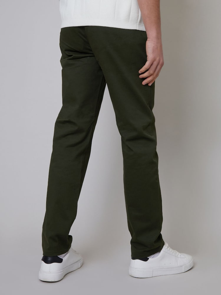 Threadbare Khaki Regular Fit Chino Trousers with Stretch - Image 2 of 4
