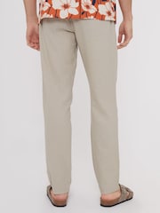 Threadbare Ecru Linen Blend Trousers - Image 2 of 5