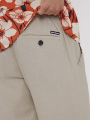 Threadbare Ecru Linen Blend Trousers - Image 4 of 5