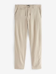 Threadbare Ecru Linen Blend Trousers - Image 5 of 5