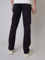 Threadbare Black Cotton Slim Fit 5 Pocket Chino Trousers With Stretch - Image 2 of 4