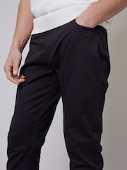 Threadbare Black Cotton Slim Fit 5 Pocket Chino Trousers With Stretch - Image 4 of 4