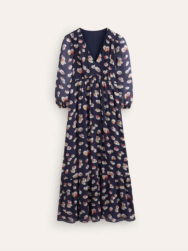 Boden Blue V-Neck Puff Maxi Dress - Image 5 of 5 Boden Blue V-Neck Puff Maxi Dress - Image 5 of 5