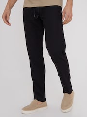 Threadbare Black Linen Blend Drawcord Trousers - Image 1 of 4