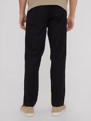 Threadbare Black Linen Blend Drawcord Trousers - Image 2 of 4