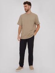 Threadbare Black Linen Blend Drawcord Trousers - Image 3 of 4