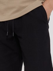 Threadbare Black Linen Blend Drawcord Trousers - Image 4 of 4
