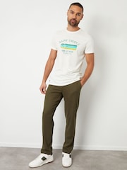 Threadbare Khaki Linen Blend Trousers - Image 3 of 4
