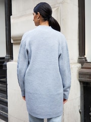 Threadbare Light Blue Ladies Rozanna Cable Detail Cardigan - Image 2 of 5