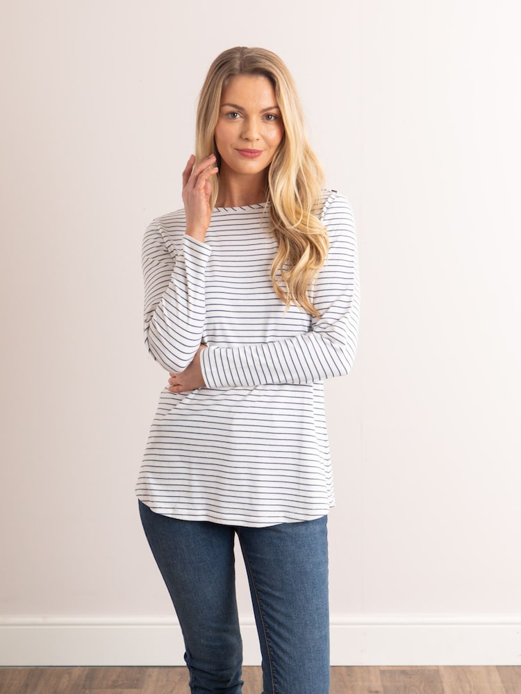 Lakeland Leather Blue Billie-Jo Striped Breton Top - Image 1 of 4