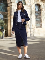 Threadbare Indigo Denim Midi Skirt - Image 4 of 5
