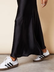 Threadbare Dark Black Maxi Satin Slip Skirt - Image 5 of 5