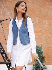 Threadbare Blue Tailored Denim Waistcoat - Image 4 of 4