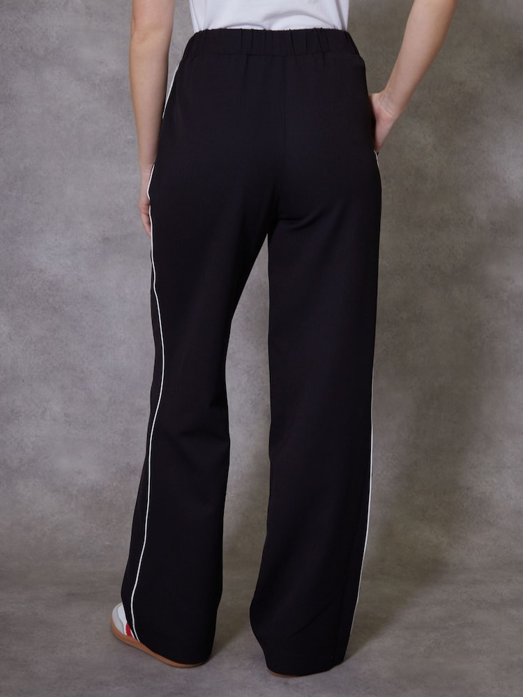 Threadbare Black Tailored Trousers With Piping Detail - Image 1 of 5