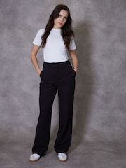 Threadbare Black Tailored Trousers With Piping Detail - Image 3 of 5