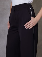 Threadbare Black Tailored Trousers With Piping Detail - Image 4 of 5
