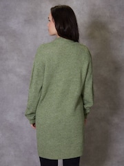 Threadbare Green Ladies Rozanna Cable Detail Cardigan - Image 3 of 4