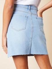 Azul - Minifalda vaquera con bajo sin rematar de Threadbare - Imagen 4 de 4