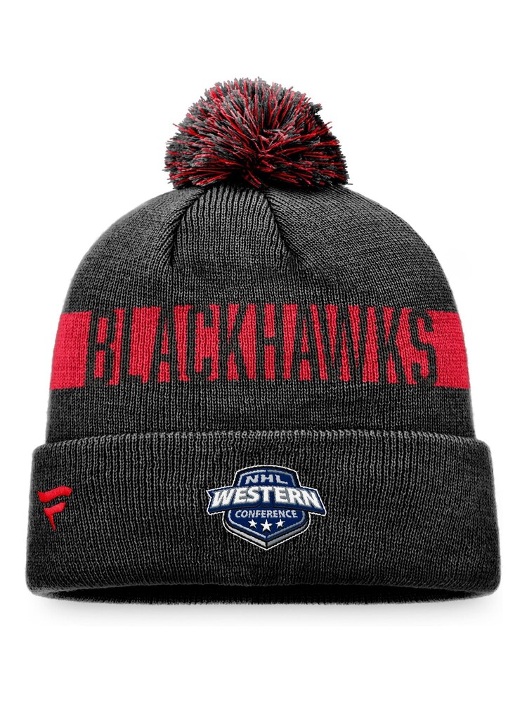 adidas Black NHL Chicago Blackhawks Fundamental Bobble Hat - Image 2 of 2